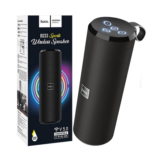 Hoco Sports Wireless Speaker BS33 Voice FM/TF/AUX/USB 1200mAh BT V5.0 Black Hoco Sports Wireless Speaker BS33 Voice FM/TF/AUX/USB 1200mAh BT V5.0 Black
